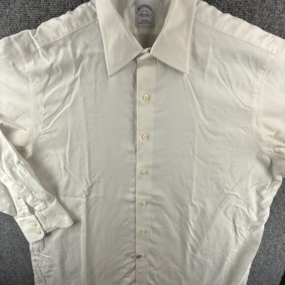 Brooks Brothers Non-Iron White 17 35 Cotton Regular Mens Button Up Shirt Adult - Picture 2 of 16